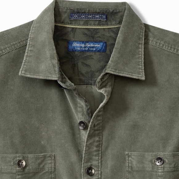 Tommy Bahama Men's Coastline Cord Stretch Sun Fade Double-Pocket Shirt EUC - Picture 3 of 7